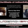Edgar Winter Certificate of Authenticity from The Autograph Bank